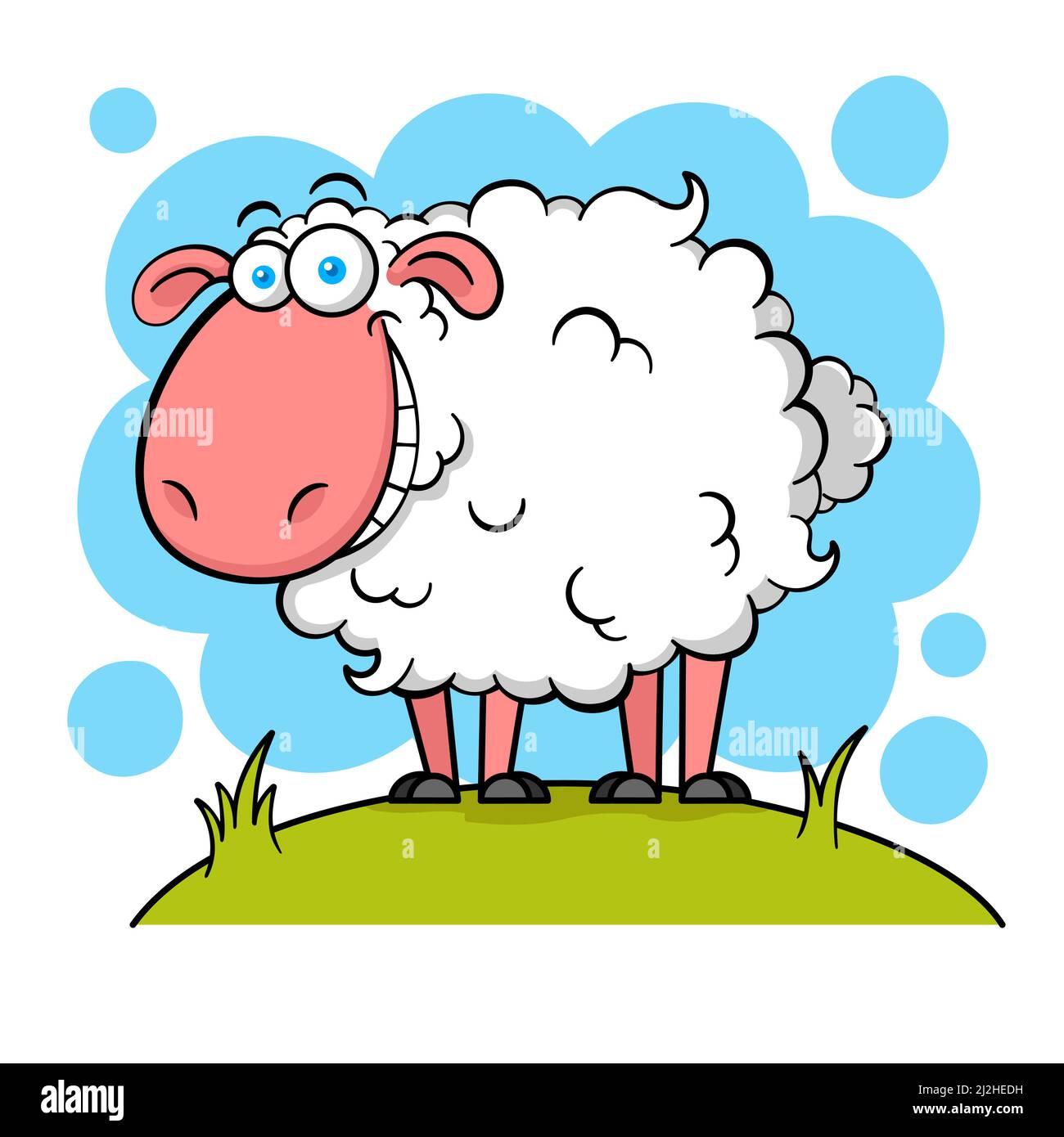 Lustige Cartoon Weiße Schafe Stock Vektor