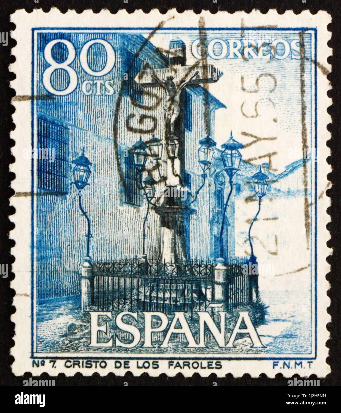 SPANIEN - UM 1964: Eine in Spanien gedruckte Briefmarke zeigt Christus der Laternen, Cordova, Spanien, um 1964 Stockfoto