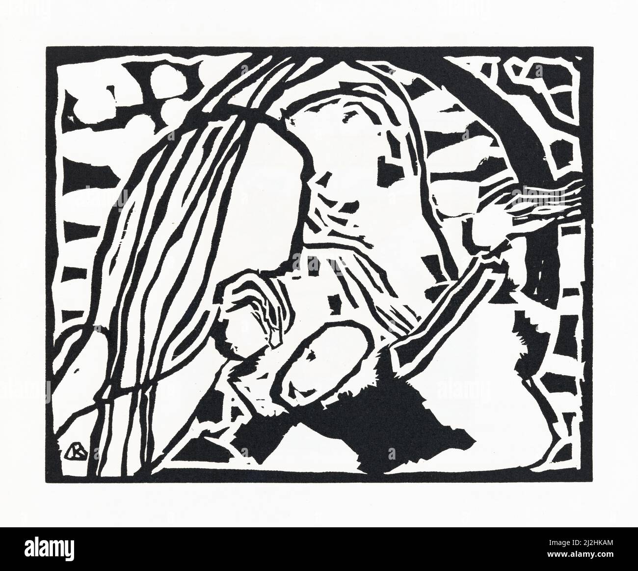 Gemälde von Wassily Kandinsky, 1910s. KLANGE Plate 9 (1913) - 'Klänge' Holzschnitt Stockfoto