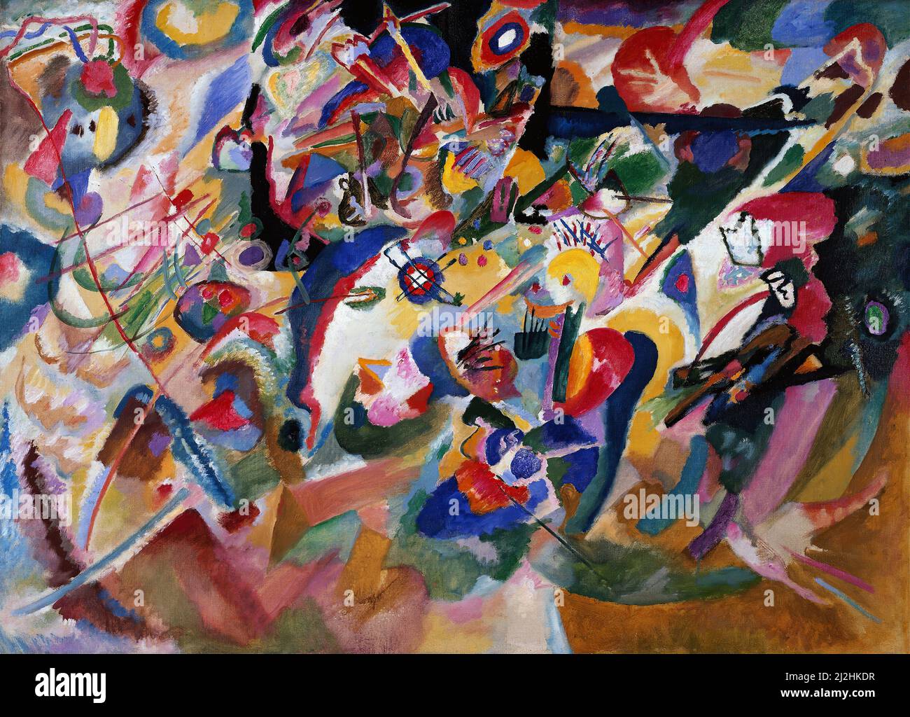 Gemälde von Wassily Kandinsky, 1910s. Entwurf 3 zu Komposition VII (1913) - Entwurf 3 für Komposition VII - Öl auf Leinwand Stockfoto