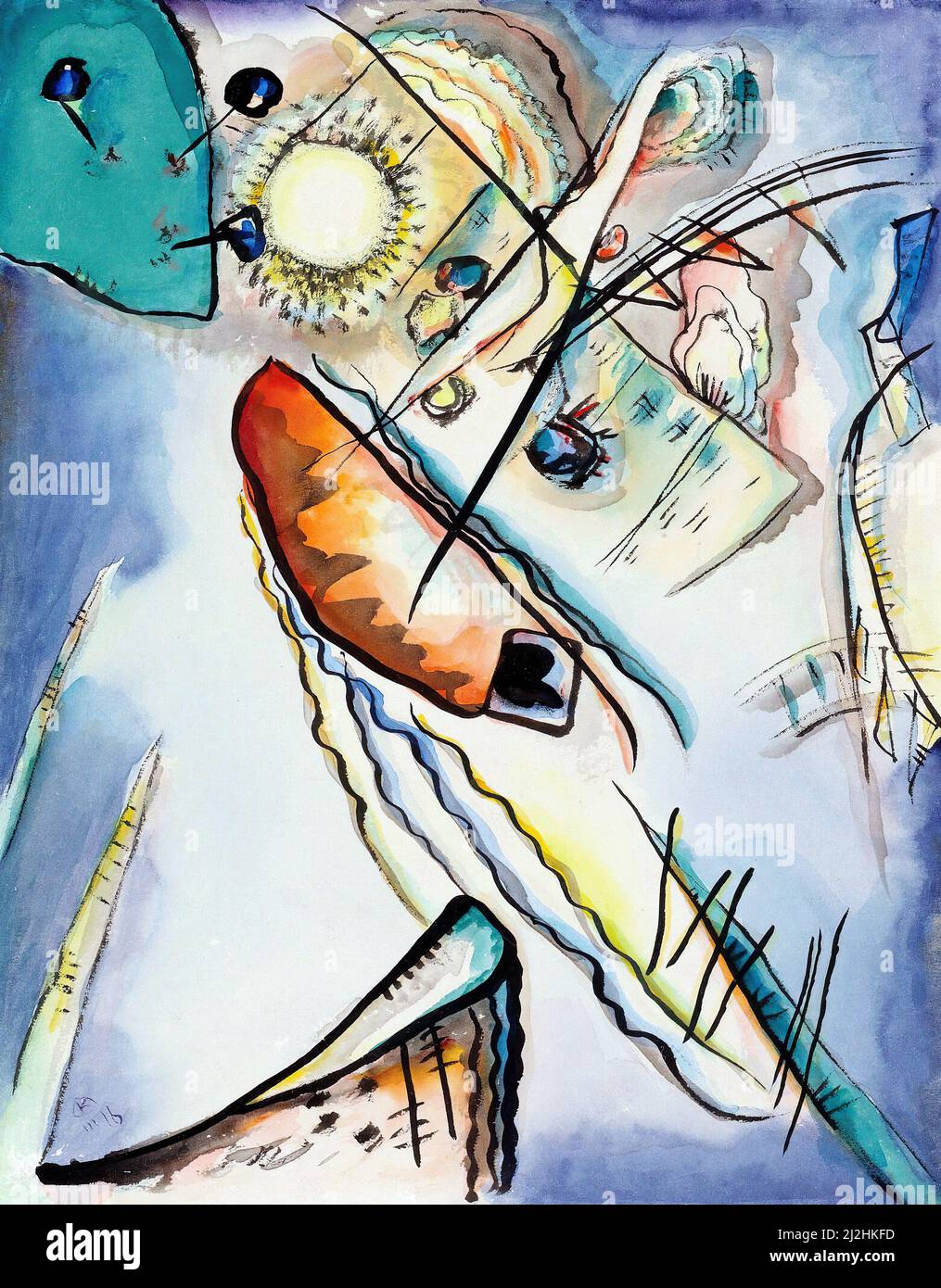 Gemälde von Wassily Kandinsky, 1910s. Ohne Titel (Ohne Titel) (1916) Aquarell. Stockfoto