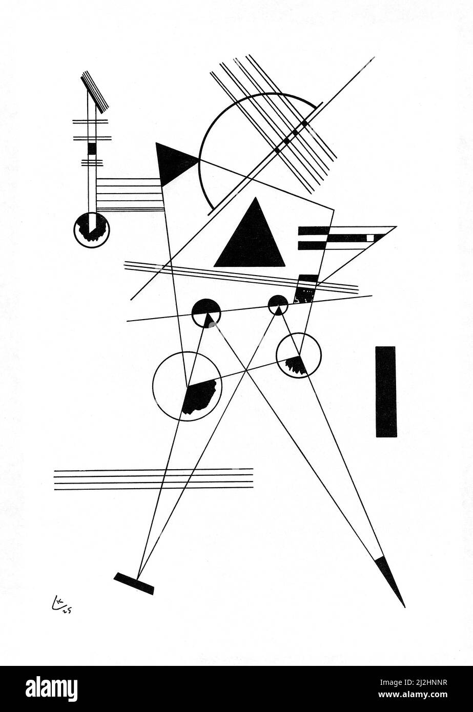 Gemälde von Wassily Kandinsky, 1920s. Lithographie Nr. 1 (R. 185) (1925) Stockfoto