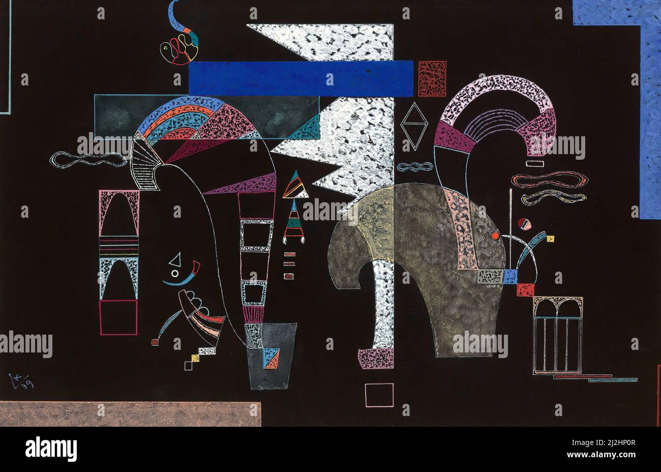 Gemälde von Wassily Kandinsky, 1930s. La Forme Blanche (1939) Stockfoto