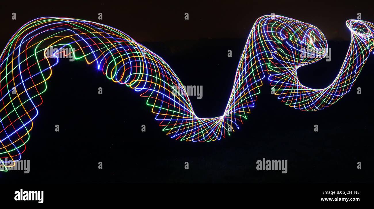 Lichtfotografie bunte Schlange Stockfoto