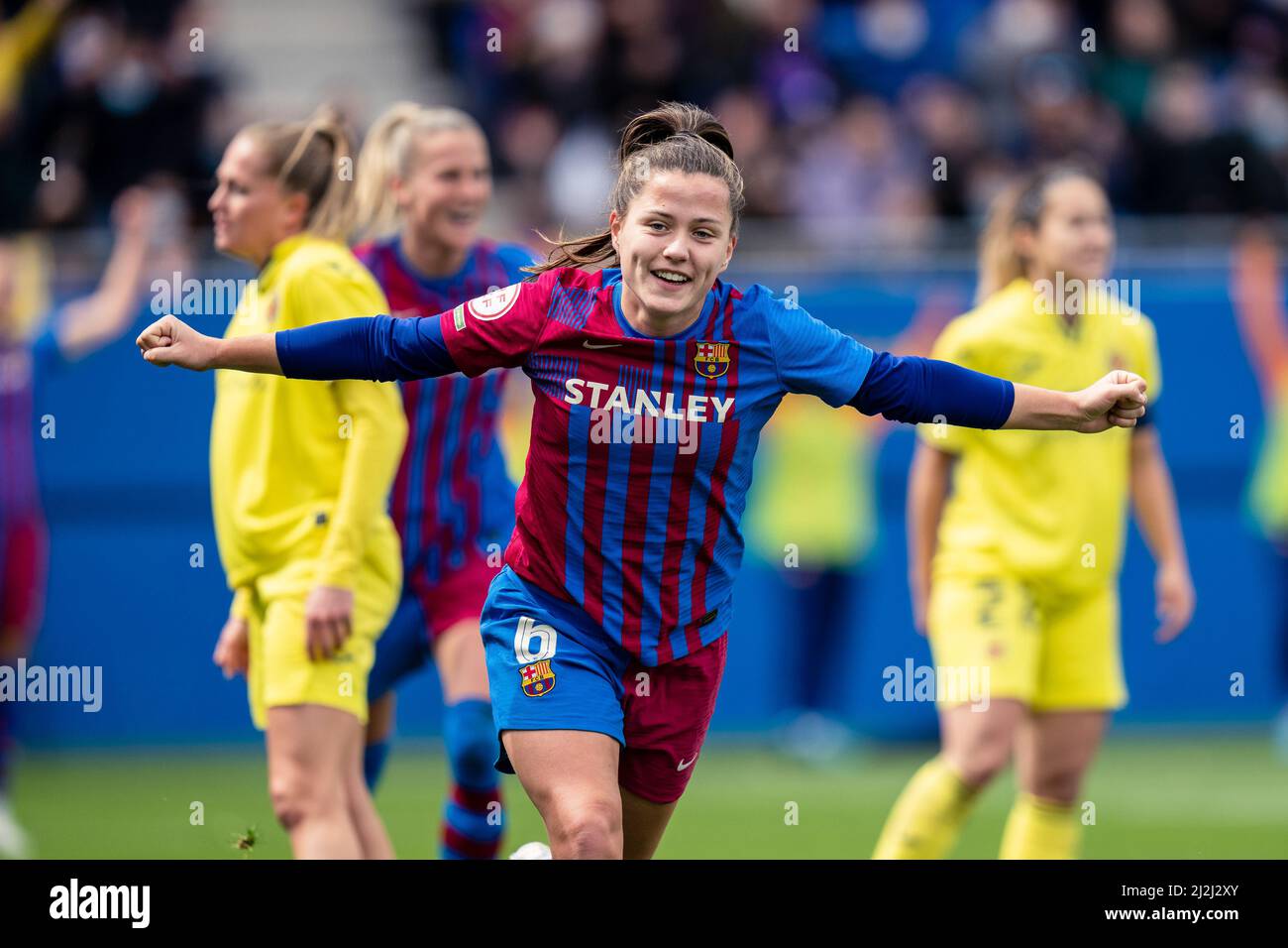 Sant Joan Despí, Spanien, 2, April 2022. Spanische Frauenliga: FC Barcelona gegen Villarreal CF. Quelle: Joan Gosa/Alamy Live News Stockfoto