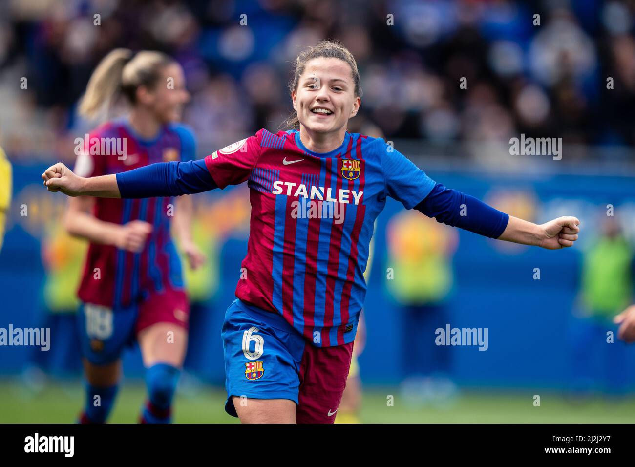 Sant Joan Despí, Spanien, 2, April 2022. Spanische Frauenliga: FC Barcelona gegen Villarreal CF. Quelle: Joan Gosa/Alamy Live News Stockfoto