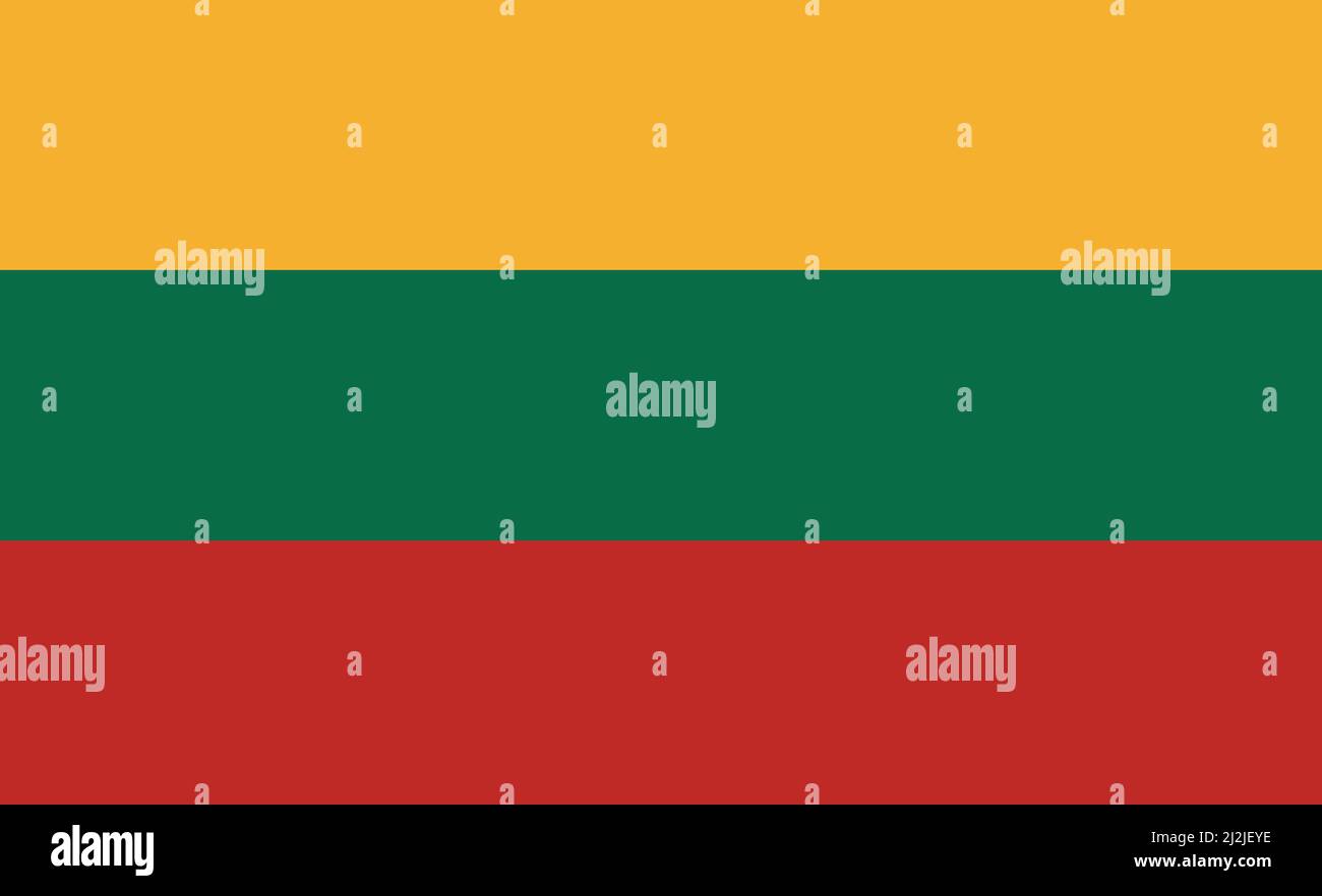 Vektordarstellung der Flagge Litauens Stock Vektor