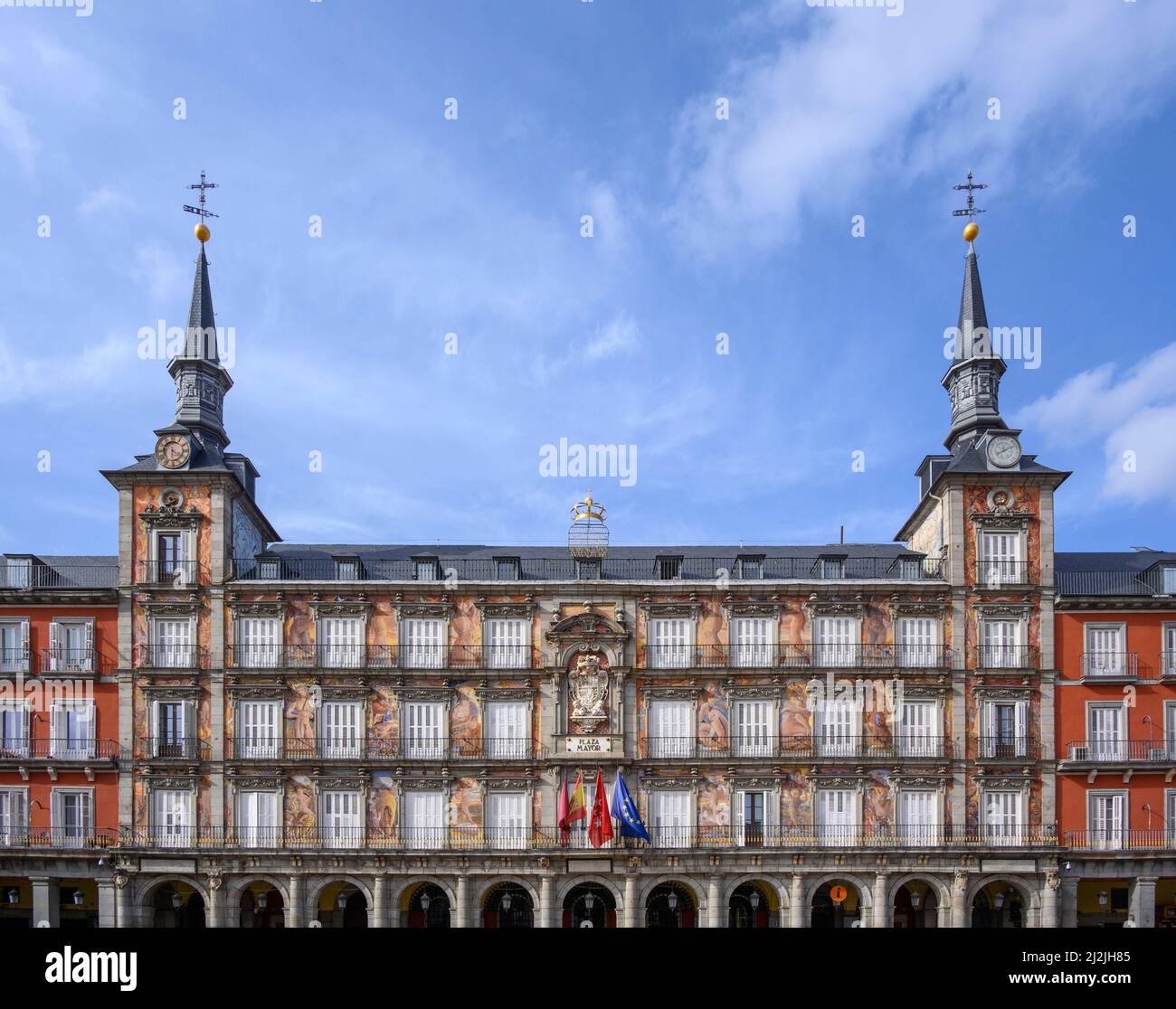 Plaza Mayor in Madrid Centro, Spanien. Stockfoto
