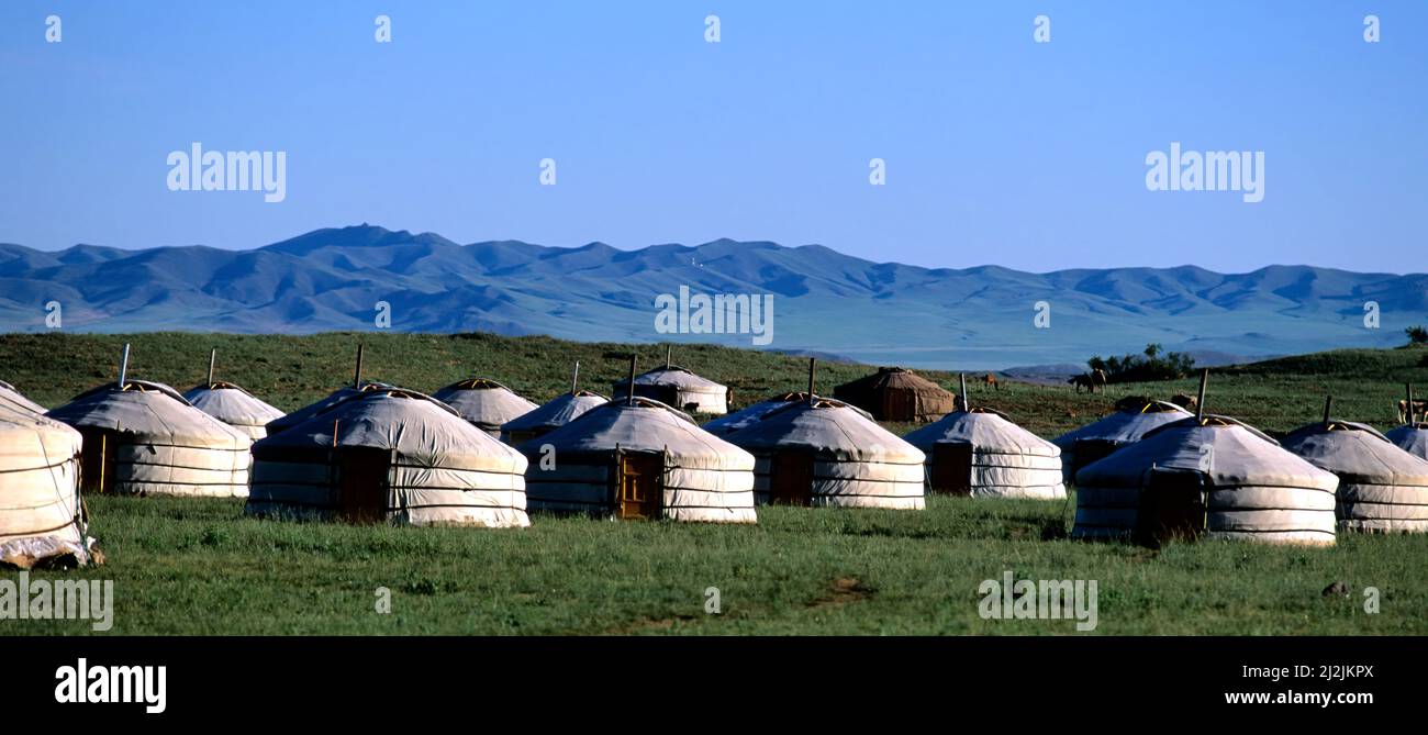 Mongolei. GER (Nomadenzelte) Stockfoto