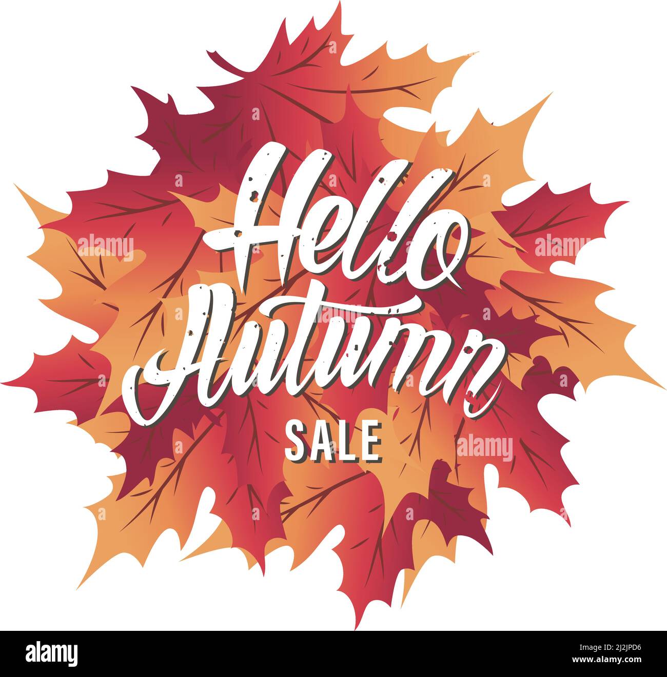 Herbsthintergrund mit Blättern. Hallo Herbst. Vektorgrafik Stock Vektor