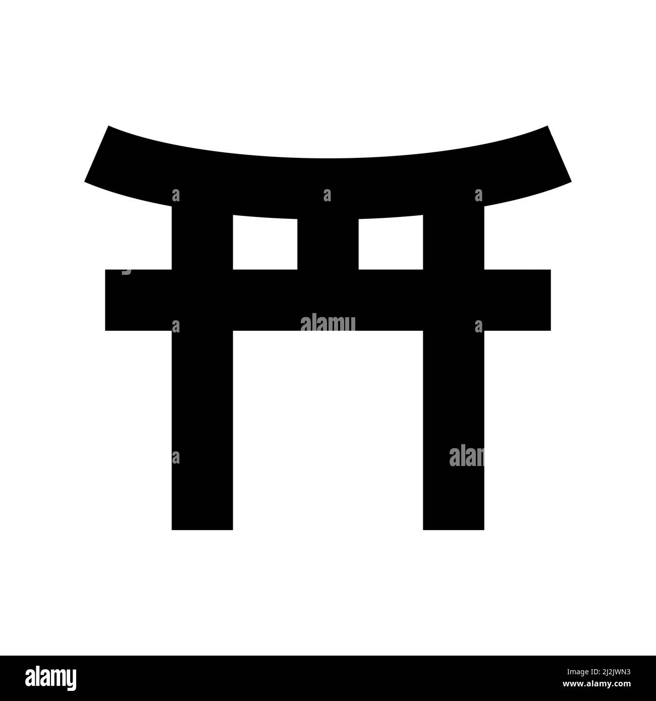 Asiatisches Gate-Vektor-Symbol auf weißem Hintergrund Stock Vektor
