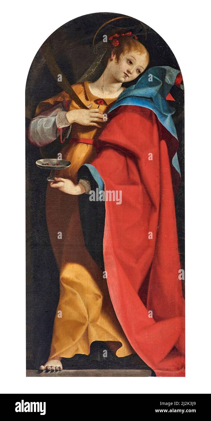 St. Lucy - Öl auf Leinwand - Cesare II Gonzaga - 17. Jahrhundert - Guastalla (Re), Italien, Kirche der SS.Virgin angekündigt genannt Kirche der Diener Stockfoto