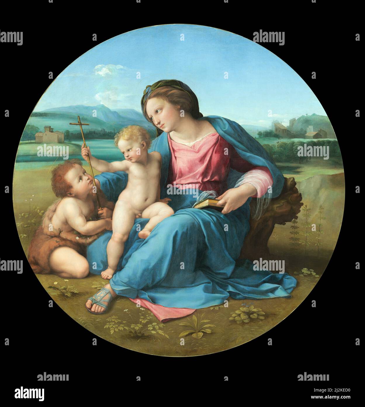 Antike Kunst des italienischen Künstlers Raphael - die Madonna von Alba - Hochrenaissance-Kunst von Rafaello Sanzio da Urbino 1483 - 1520. Stockfoto