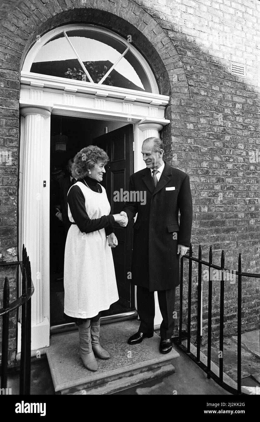 Prinz Philip, Herzog von Edinburgh, besucht Wavertree, Liverpool. 20.. Februar 1987. Stockfoto