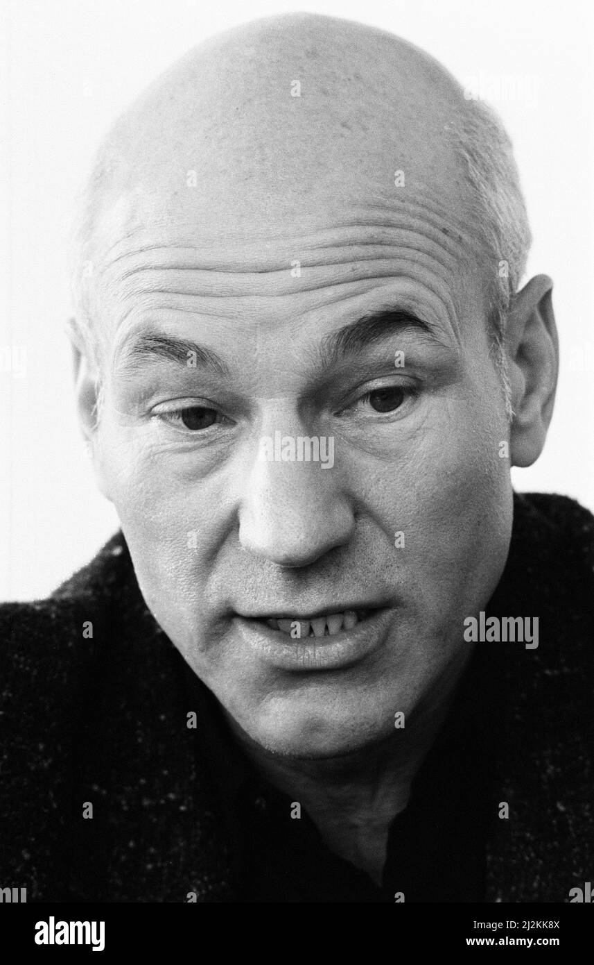 Patrick Stewart, Schauspieler, der in Star Trek The Next Generation die Rolle des Captain Jean Luc Picard spielt, im Bild vom 20.. April 1988. Stockfoto