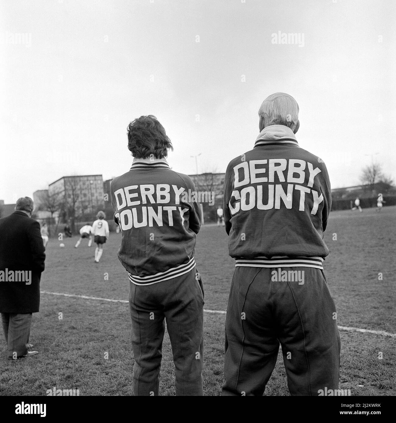Trainer der Jugendmannschaft von Derby County Stockfoto