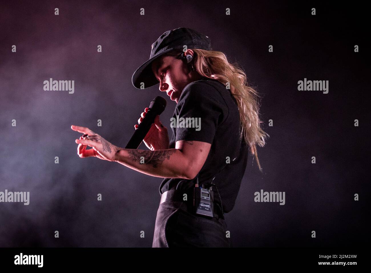 Tash Sultana bei einem Live-Konzert im Oslo Spektrum am 2. April 2022 Stockfoto