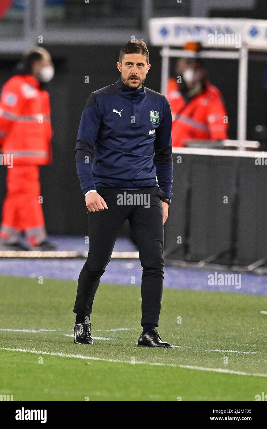 2.. April 2022 : Stadio Olimpico, Rom, Italien; Serie A Fußball, SS Lazio gegen Sassuolo; Alessio Dionisi Trainer von US Sassuolo Stockfoto