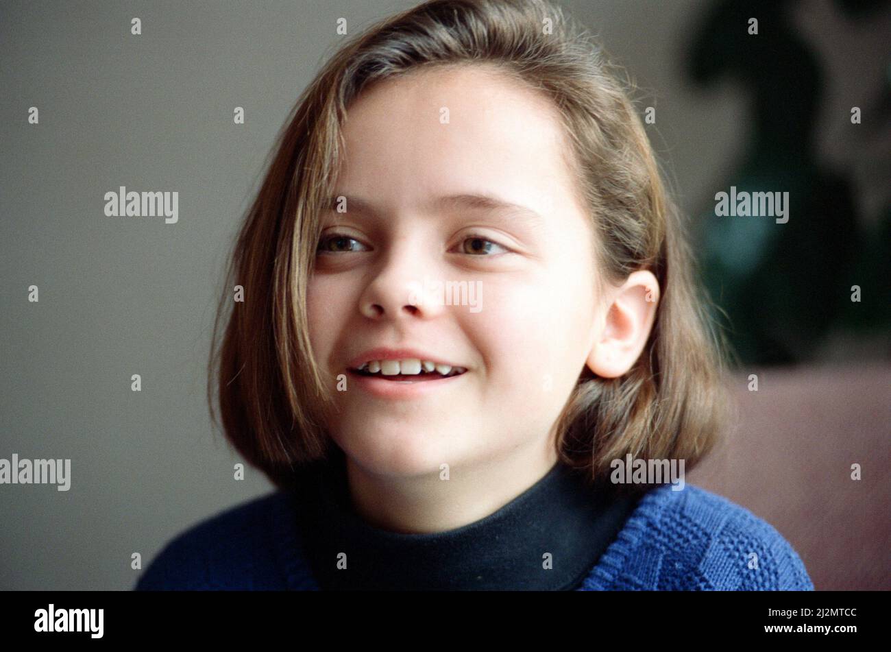 Die 11-jährige Christina Ricci, Juniorstar im Blockbuster „The Addams Family“. 9.. Dezember 1991. Stockfoto