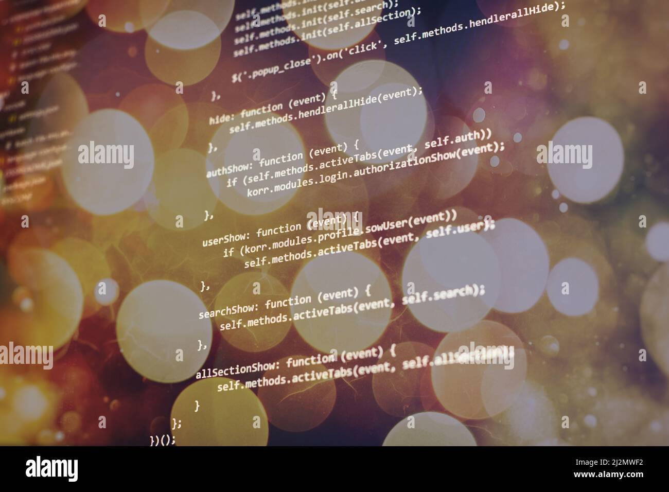 IT-Geschäft. Python Code Computer-Bildschirm. Design-Konzept für mobile Anwendungen. Stockfoto