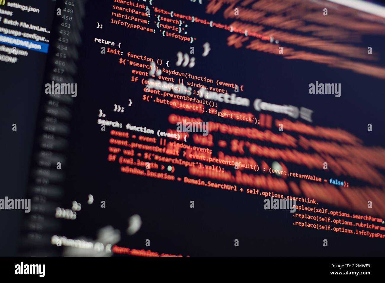 IT-Geschäft. Python Code Computer-Bildschirm. Design-Konzept für mobile Anwendungen. Stockfoto