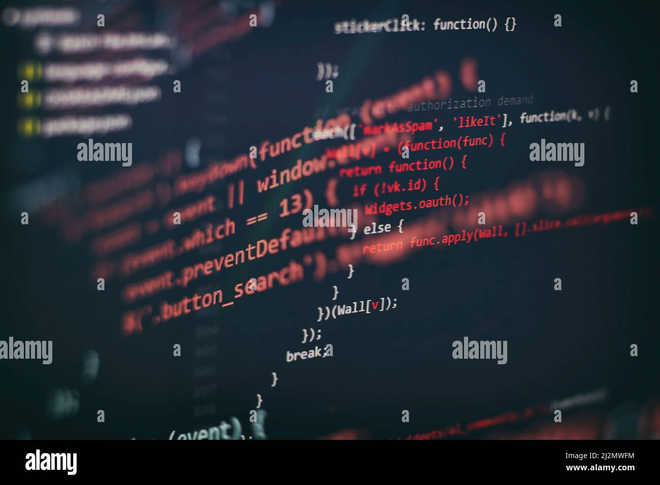 IT-Geschäft. Python Code Computer-Bildschirm. Design-Konzept für mobile Anwendungen. Stockfoto