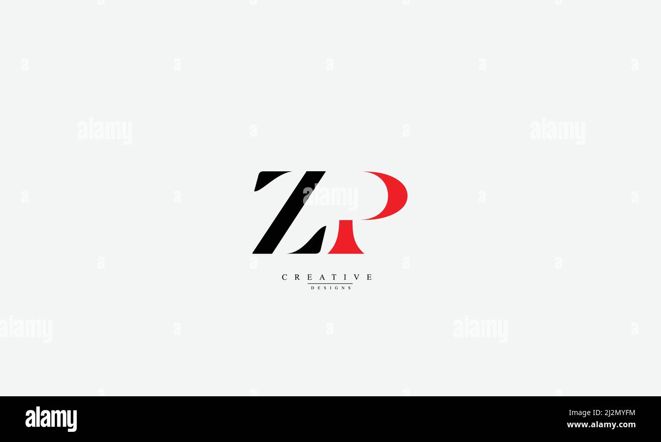 Buchstabenbuchstaben Initialen Monogramm-Logo ZP PZ Z P Stock Vektor