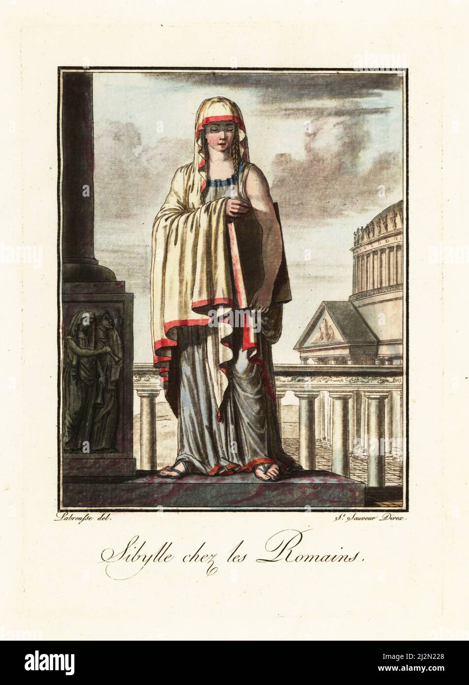 Sibyl, ein orakel oder Prophetin, altes Rom. In Palla oder Schal und
