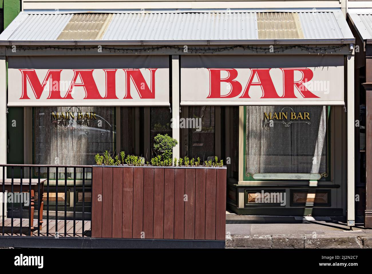 Ballarat Australia / Ballarat's Main Road, Main Bar Restaurant. Stockfoto