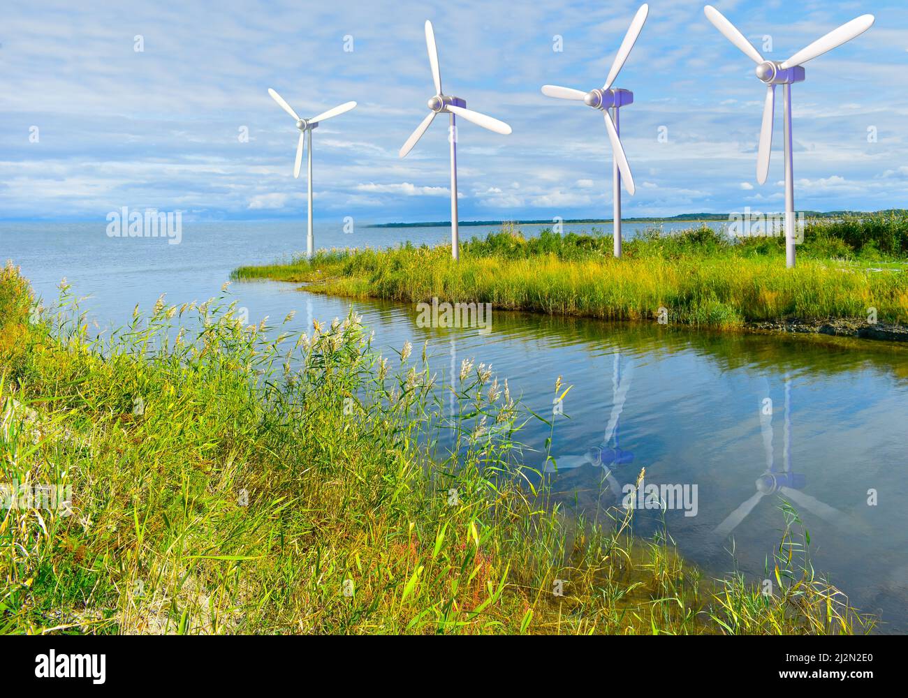 Windkraftanlagen ökologische alternative grüne Energieerzeugung Stockfoto