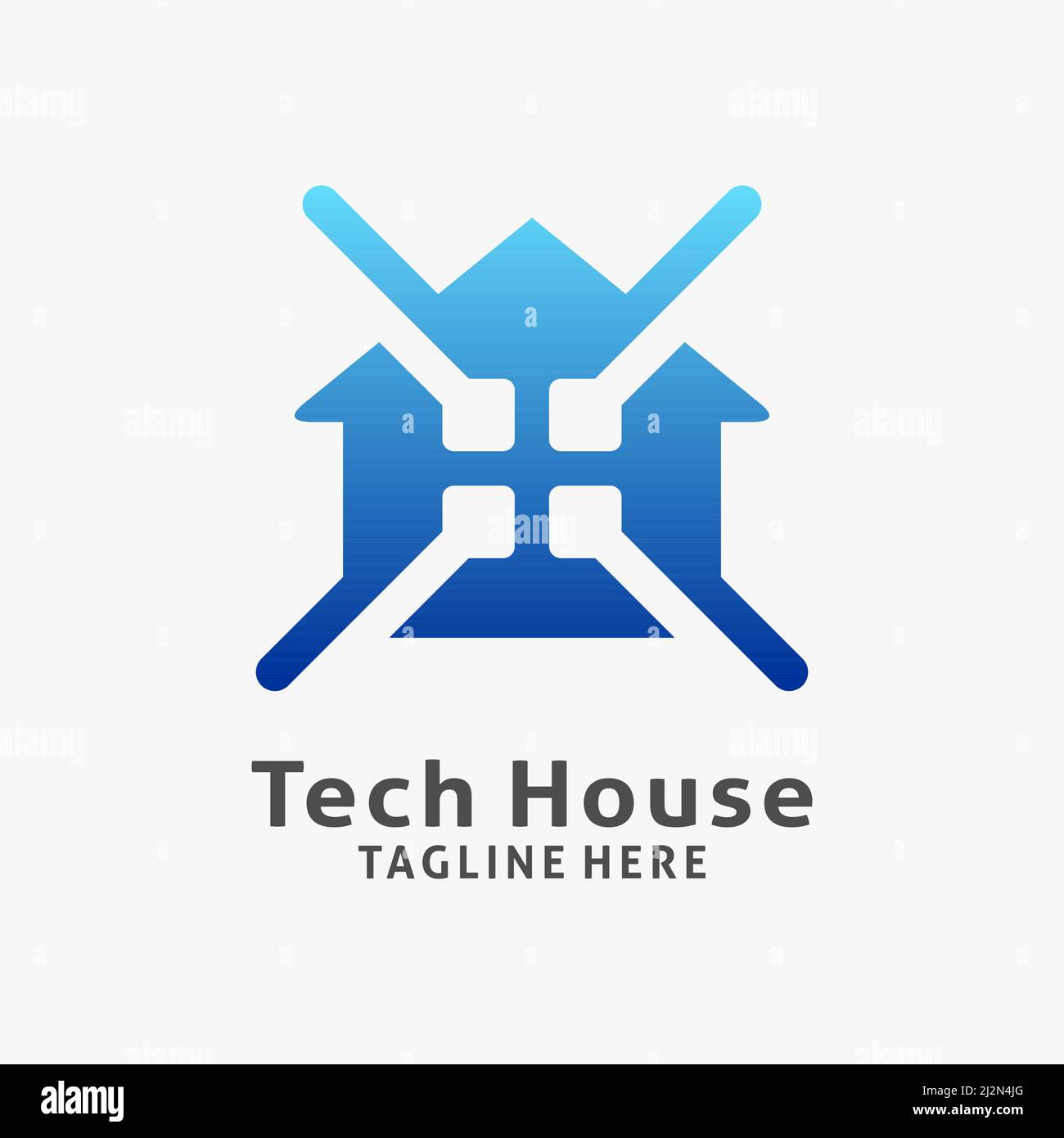 Tech House Logo Design Stock Vektor