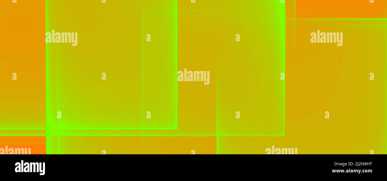 Abstrakter Hintergrund Banner 8K hell, dunkel, orange, rot, grün, schwarz, Weiß, grauer Strahl, Laser, Nebel, Streifen, Raster, Quadrat, Verlauf Stockfoto