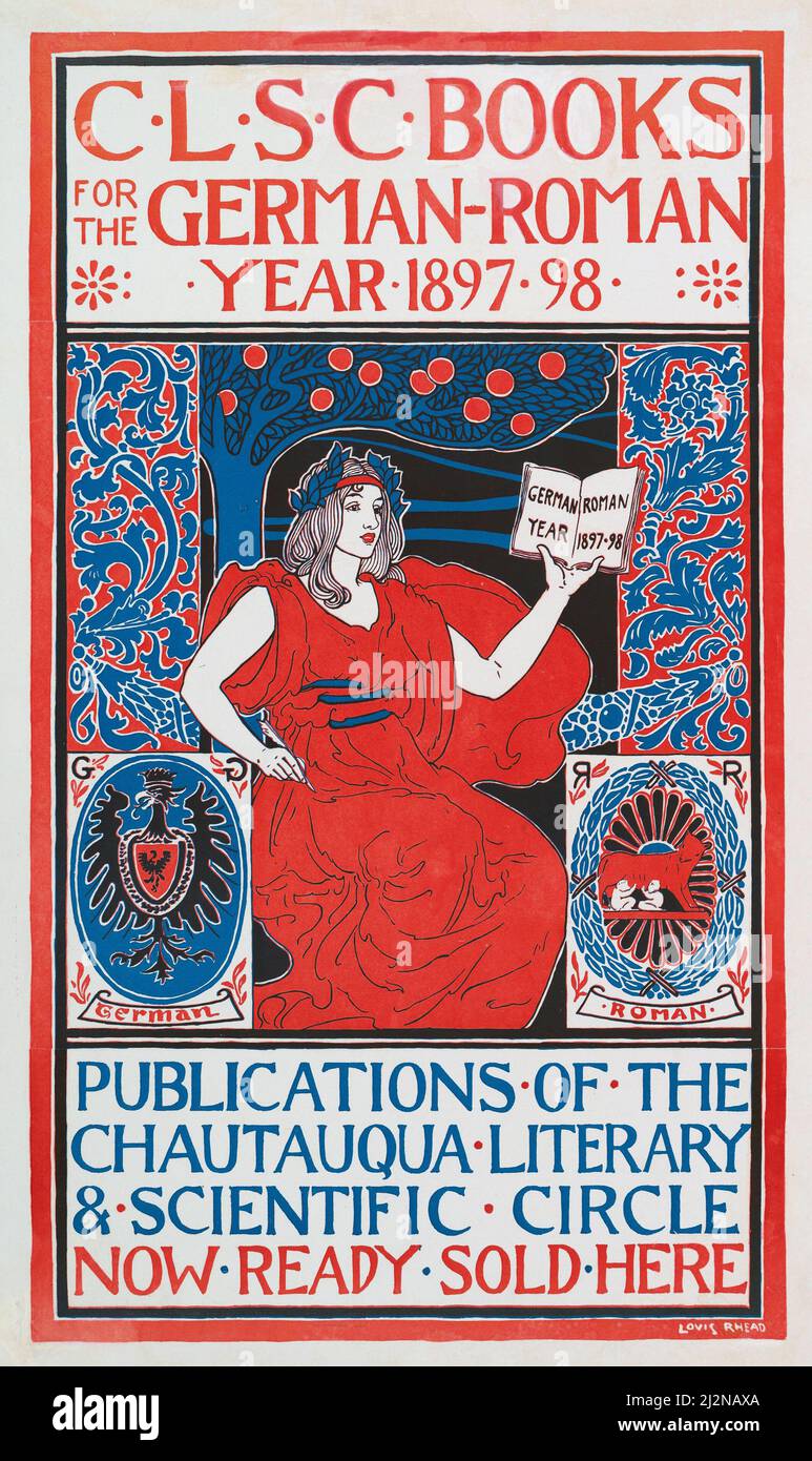 Louis Rhead Kunstwerk - Art Nouveau Poster - C.L.S.C. Bücher (1897) Deutsch-Römisch  Stockfotografie - Alamy