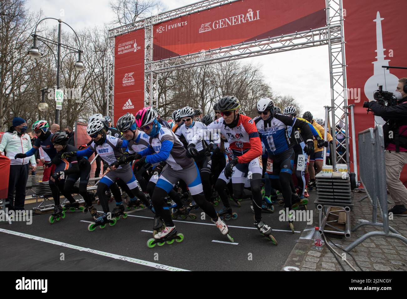Berlin, Deutschland. 03. April 2022. Der Berliner Halbmarathon, auf Deutsch Berliner