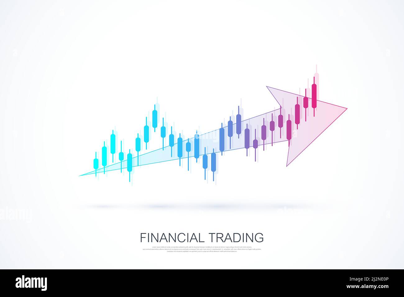 Aktienmarkt oder Forex Trading Graph in futuristischen Konzept für finanzielle Investitionen oder wirtschaftliche Trends Geschäftsidee. Finanzhandelskonzept. Lager Stock Vektor