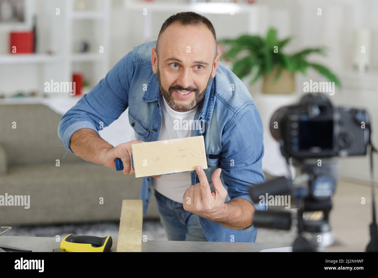 Professionelle tv-Kamera für ein Konzert Stockfoto