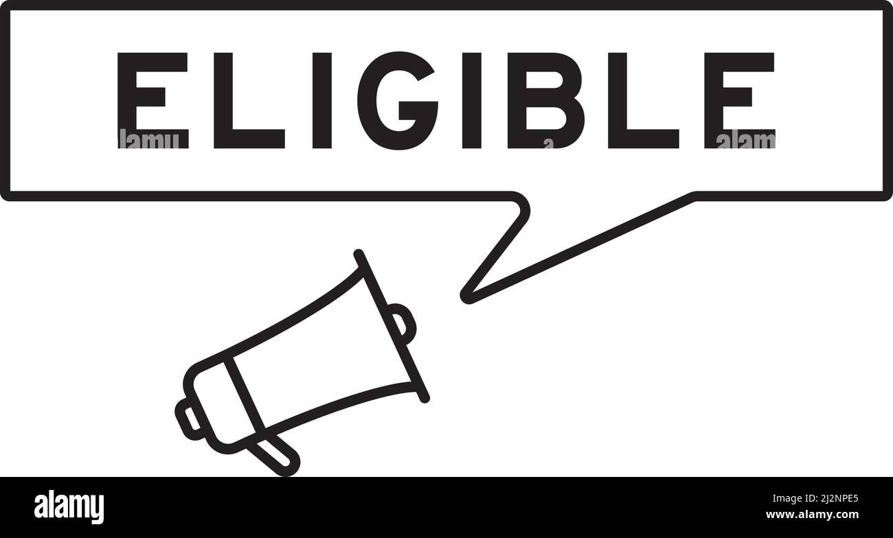 Megaphon-Symbol mit Sprechblase in Wort geeignet auf weißem Hintergrund Stock Vektor