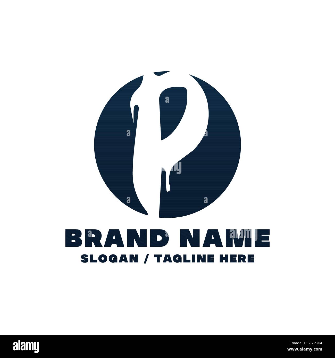 Design-Vorlage für das P-Logo. Dieses Logo eignet sich sehr gut für jede Art von Geschäft oder Branche, die in jedem Bereich tätig ist. Stock Vektor