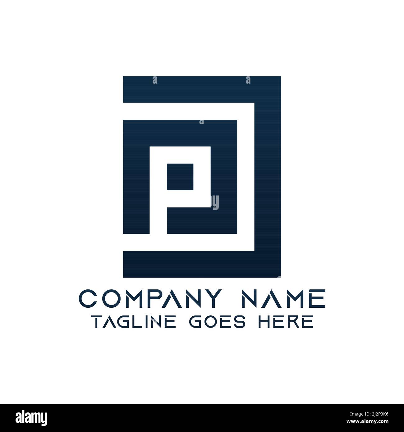 Design-Vorlage für das P-Logo. Dieses Logo eignet sich sehr gut für jede Art von Geschäft oder Branche, die in jedem Bereich tätig ist. Stock Vektor