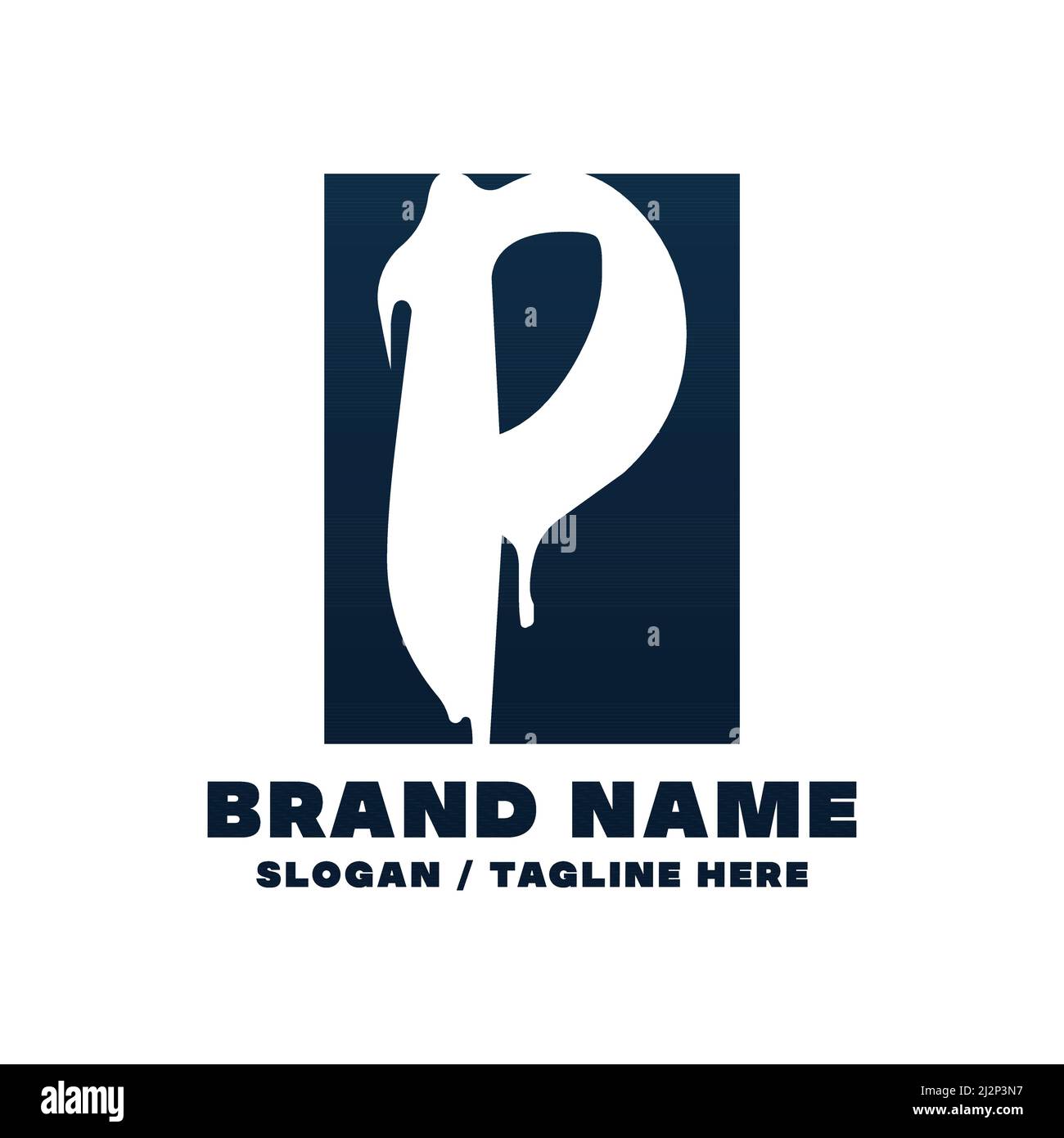 Design-Vorlage für das P-Logo. Dieses Logo eignet sich sehr gut für jede Art von Geschäft oder Branche, die in jedem Bereich tätig ist. Stock Vektor