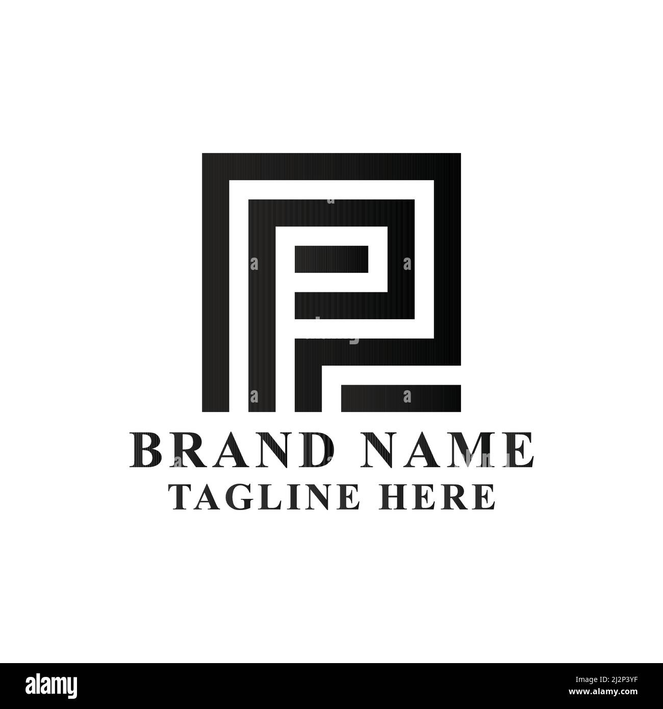 Design-Vorlage für das P-Logo. Dieses Logo eignet sich sehr gut für jede Art von Geschäft oder Branche, die in jedem Bereich tätig ist. Stock Vektor