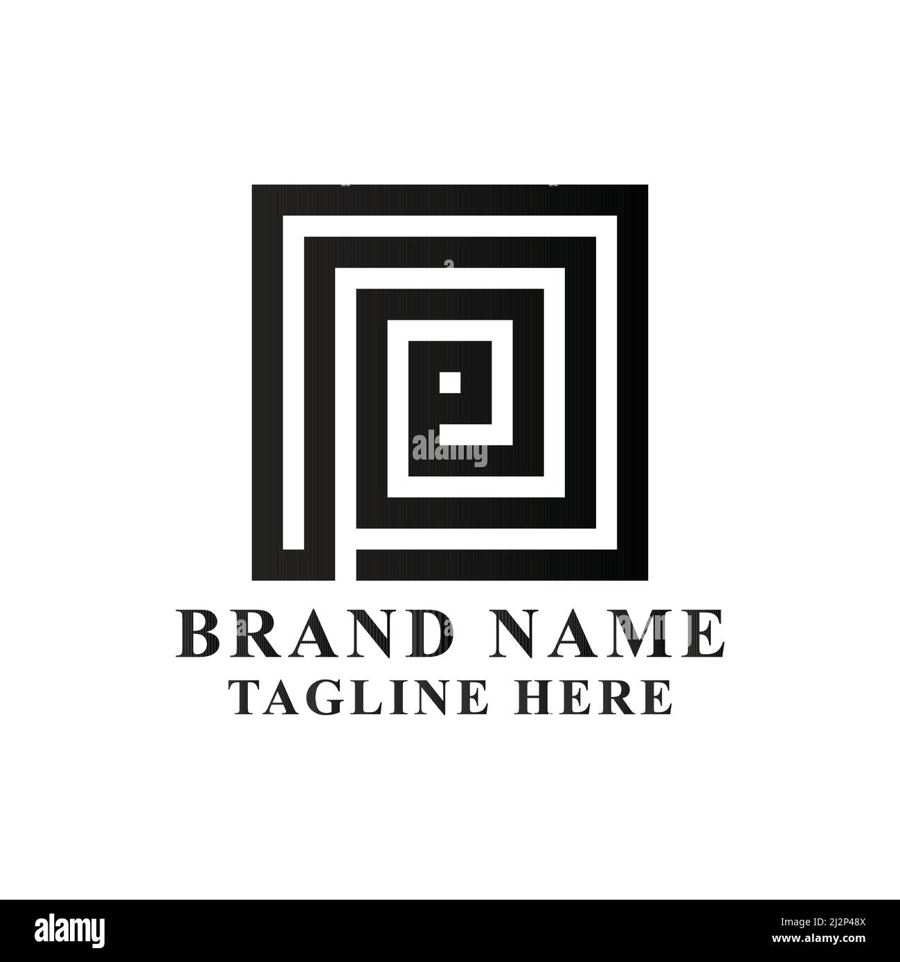 Design-Vorlage für das P-Logo. Dieses Logo eignet sich sehr gut für jede Art von Geschäft oder Branche, die in jedem Bereich tätig ist. Stock Vektor