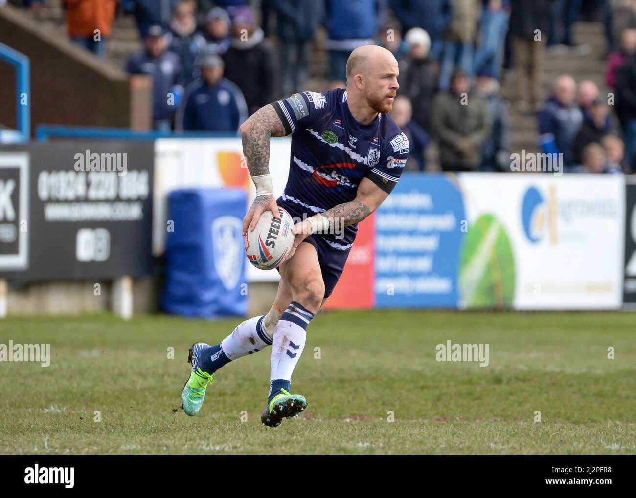 Featherstone, West Yorkshire, Großbritannien am 3.. April 2022. Betfred Championship-Spiel zwischen Featherstone Rovers und Sheffield Eagles im Millennium Stadium, Featherstone, West Yorkshire, Großbritannien am 3.. April 2022 Credit: Craig Cresswell/Alamy Live News Stockfoto