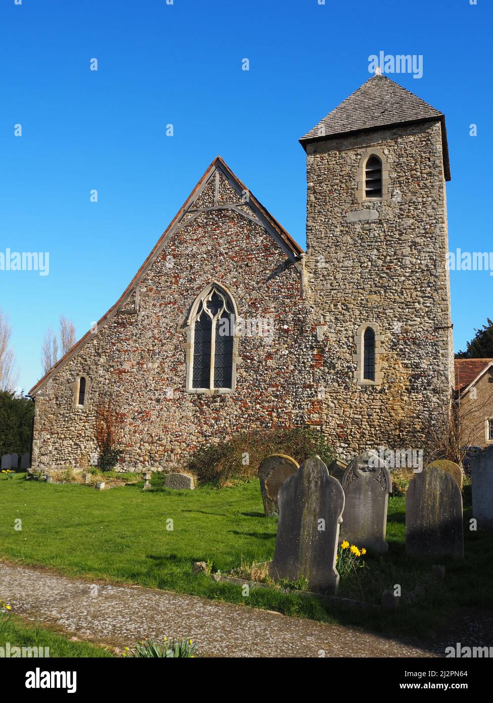 St. Margaret of Antioch Church, Lower Halstow, Dorf am Fluss Medway, North Kent, England, Großbritannien Stockfoto