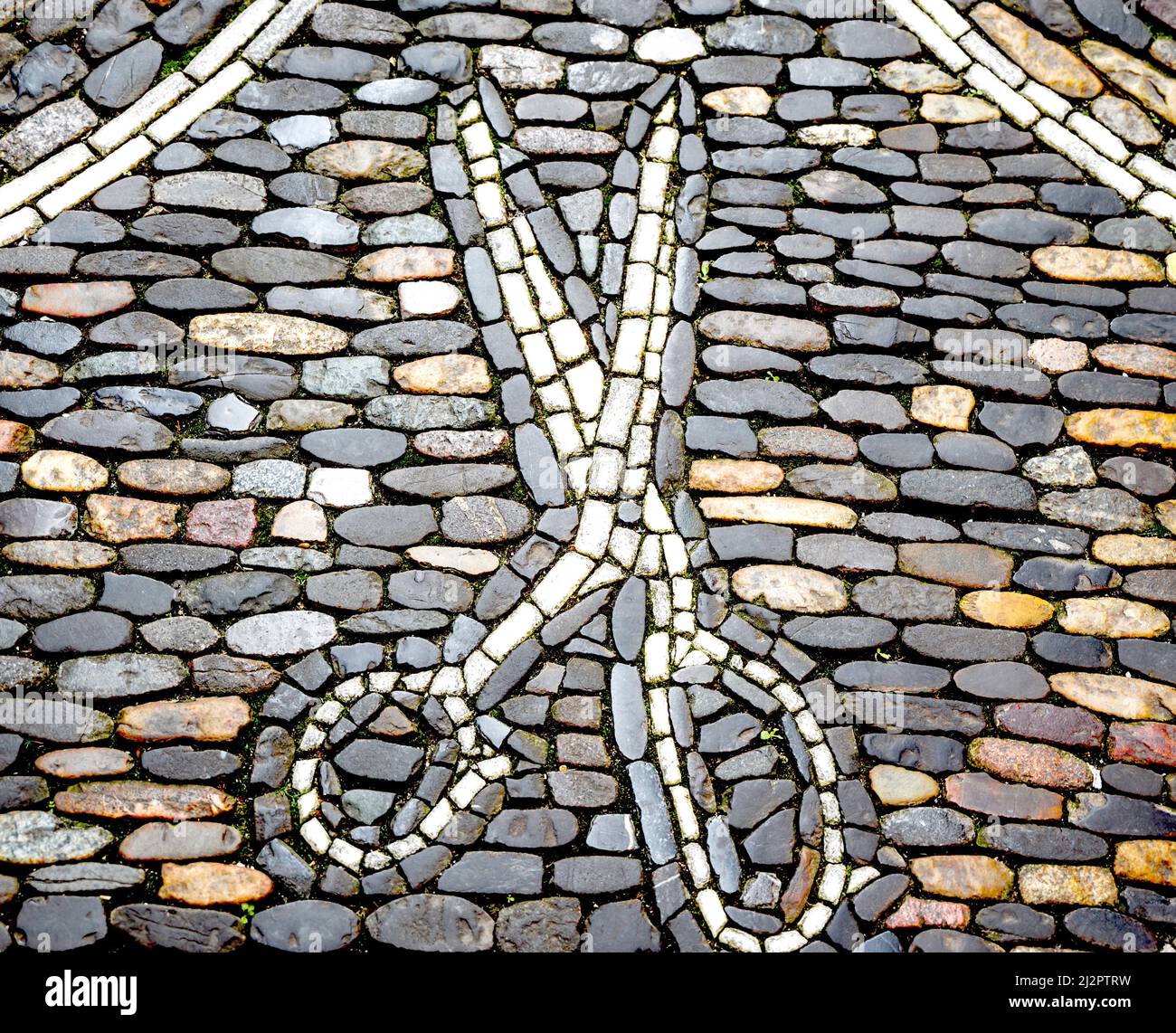 Freiburg (Breisgau, Baden-Württemberg, Deutschland): Bürgersteig in einer alten Straße mit Handelszeichen Stockfoto