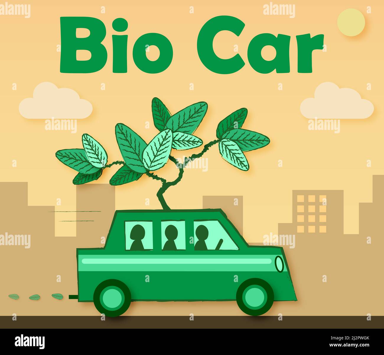 Eco Car Illustration Stockfoto