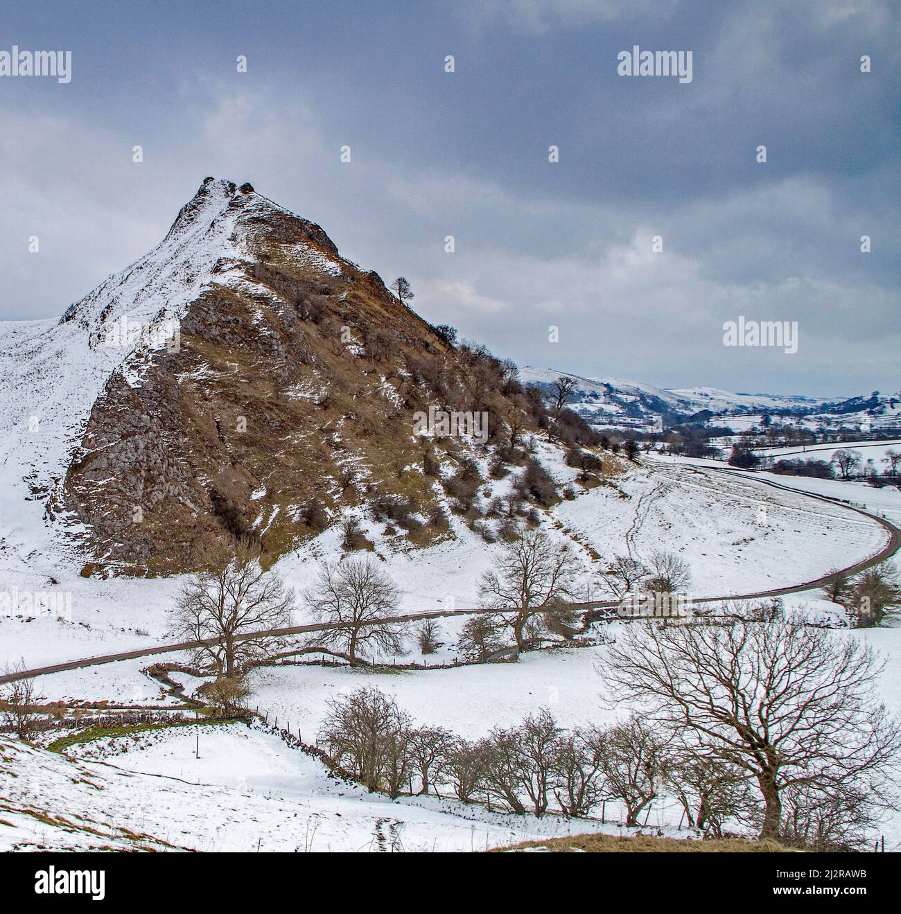 Parkhouse Hill im Winter Peak District National Park in der Nähe von Hollinsclough Staffordshire England Stockfoto