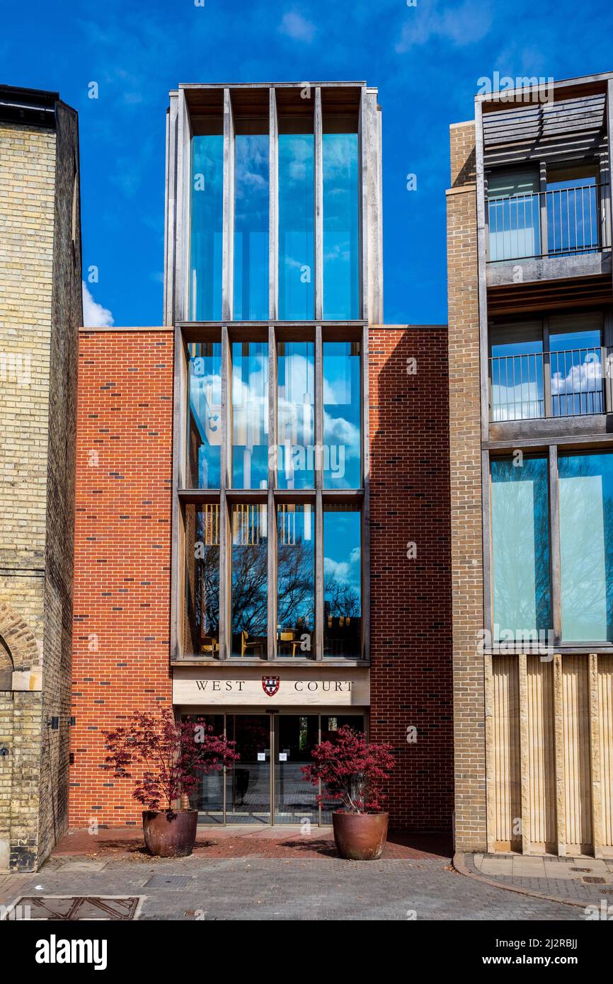 Jesus College West Court Cambridge - Eingang der neuen West Gericht Auditorium und Forum - Cambridge Architektur - Níall McLaughlin Architekten - 2017 Stockfoto