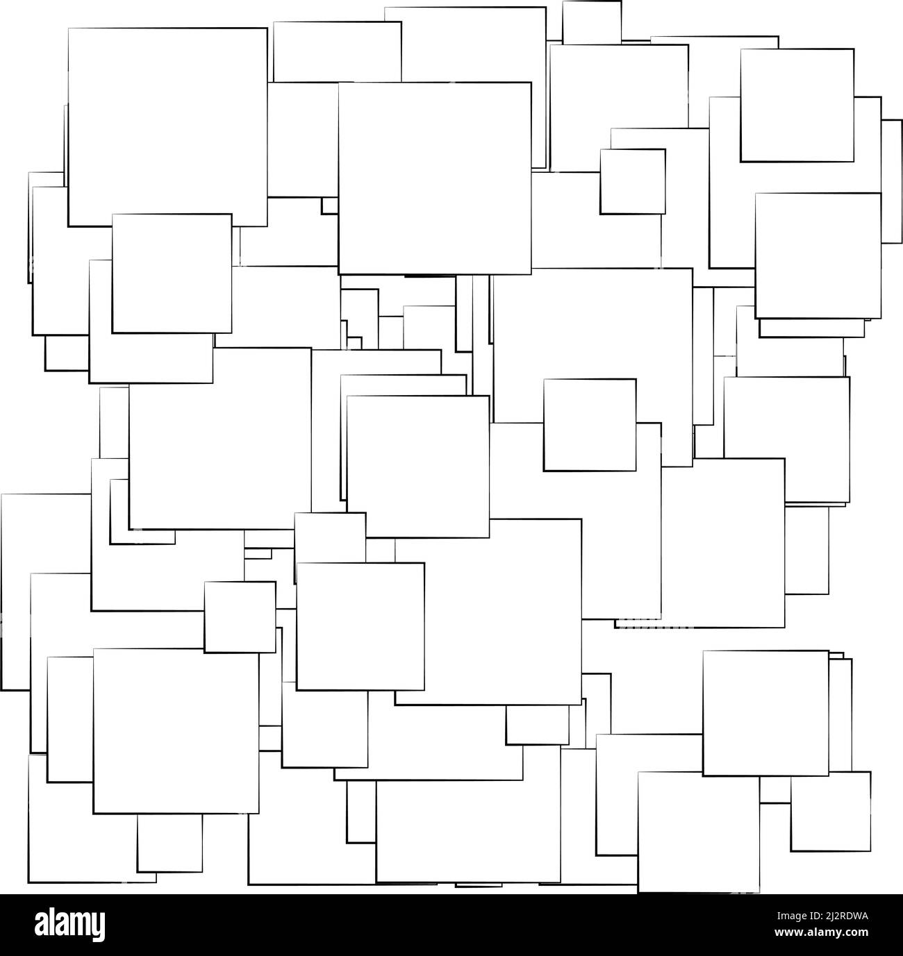 Zufällige, verstreute Quadrate Muster, Texturelement. Konzept der Zufälligkeit. Stock Vektorgrafik, Clip-Art Grafiken Stock Vektor