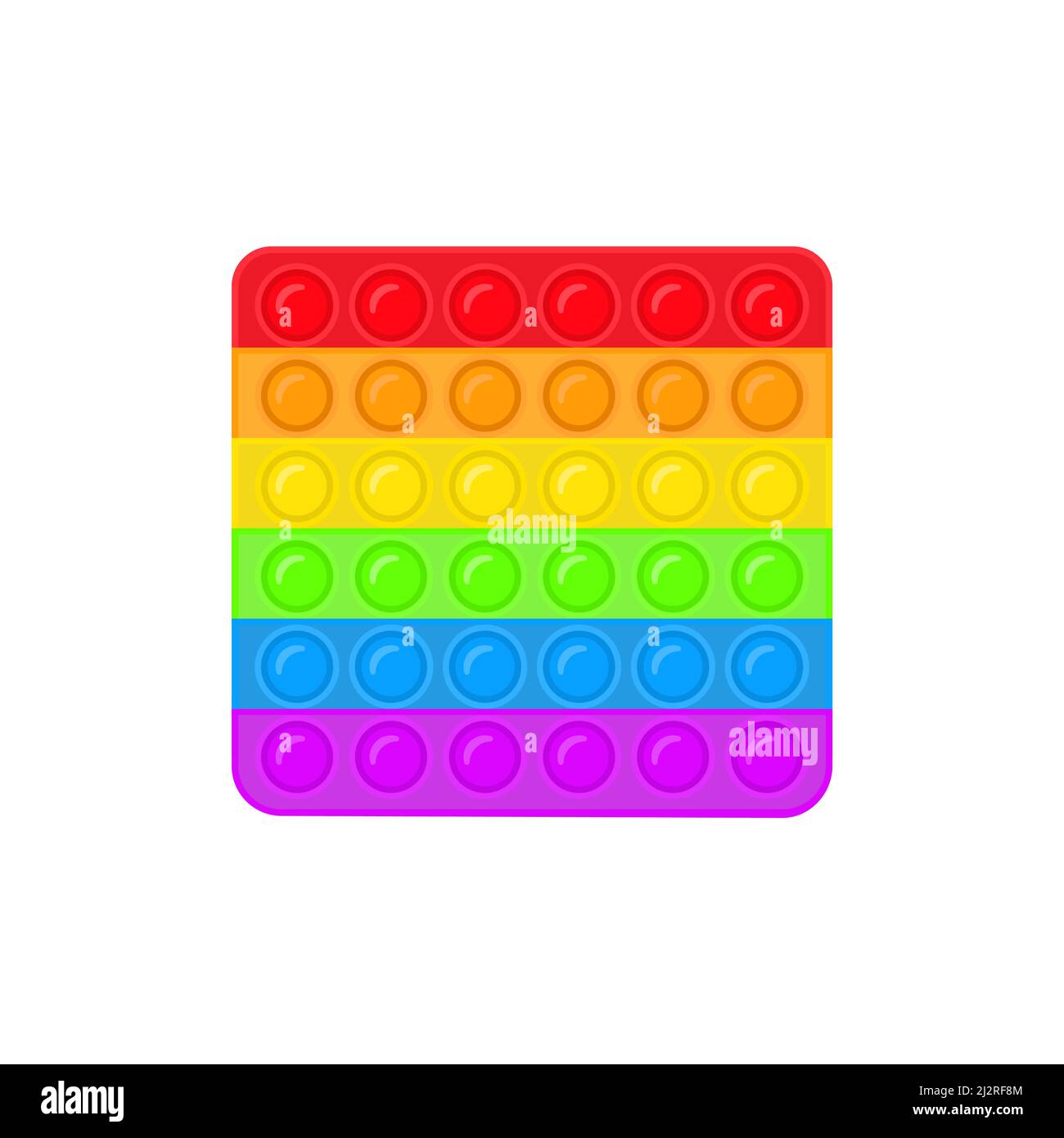 Mach es aus. Anti-Stress-Spiel. Trendiges farbiges Spielzeugsymbol. Vektor auf weiß isoliert. Stock Vektor